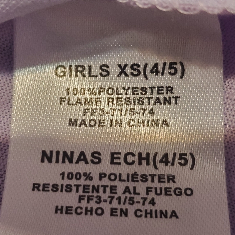 NWT Disney Princess Kids Girl's Long Sleeved Nightgown Pajamas XS 4/5 - Picture 5 of 6